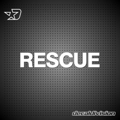 Rescue Lettering Sticker